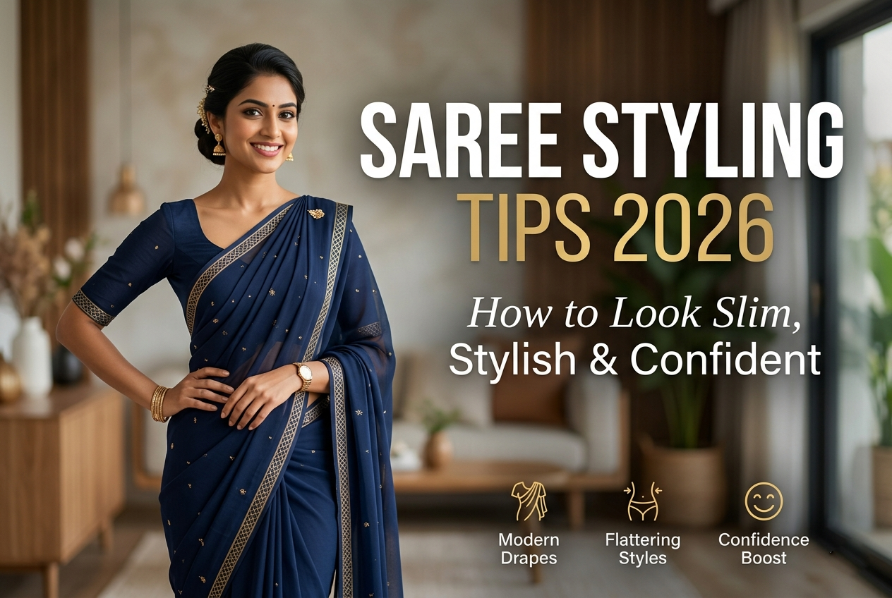 Saree Styling Tips 2026 – How to Look Slim, Stylish & Confident